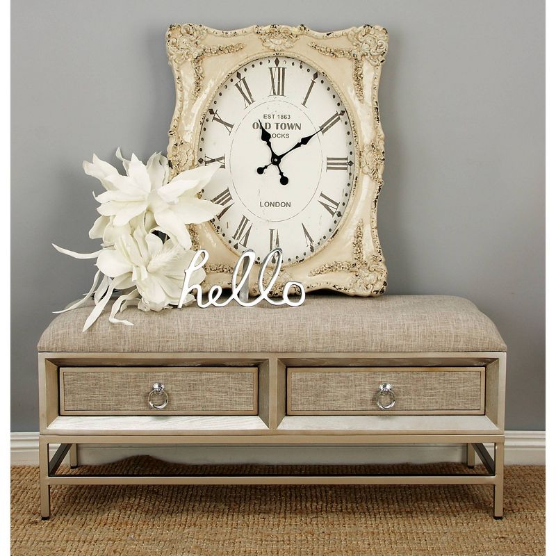 Contemporary Linen Storage Bench Beige - Olivia &#38; May, 3 of 18