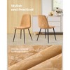 Set of 4 Dining Chairs, Metal Frame with Adjustable Feet, Chenille Fabric & Synthetic Leather Upholstery, Easy to Clean - 4 of 4