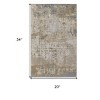 Ivory Gray and Brown Abstract Power Loom Worn Faded Area Rug - 3 of 4