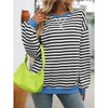 Clearlove Oversized Sweatshirt for Women 2025 Fall Crewneck Striped Long Sleeve Shirts Cute Top - 2 of 4