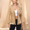 Anna-Kaci Women's Long Sleeve Open Front Sequin Jacket with Satin Trim - 4 of 4