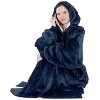 PAVILIA Faux Shearling Wearable Blanket Hoodie, Cozy Oversized Hooded Sweatshirt Adults, Warm Fleece Big Pocket - 2 of 4