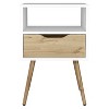NicBex Nightstand with 1 Drawer,15.75 inch Bedside Table with Open Shelf and  Wood Legs,Modern Side Table for Bedroom,Living Room - 2 of 4