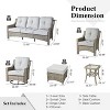 XIZZI 8 Pieces Wicker Sofa with Cushion, Swivel Rocking Chairs, High Back Rattan Chairs and Ottomans, 9 Seats Conversation Set for Backyard - 2 of 4