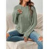 Oversized Hoodies for Women Casual Long Sleeve Textured Knit Drawstring Side Slit Pullover Sweatshirts with Pocket - 4 of 4