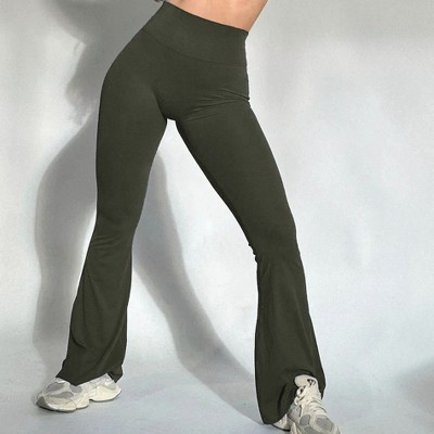 DOMETOUR Bootcut Flare Leggings for Women Tummy Control High Waist Scrunch Butt Leggings Wide Leg Yoga Pants