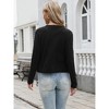 INSPIRE CHIC Women's Open Front Knit Dressy Long Sleeve Crew Neck Casual Pockets Cardigans - 3 of 4