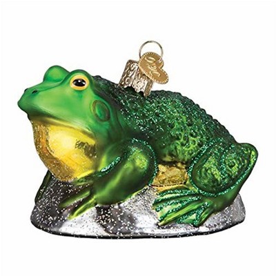 Old World Christmas Blown Glass Ornament for Christmas Tree, Bull Frog