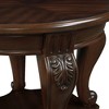 22'' Retro Round End Table Solid Wood Side Table with Shelf - 3 of 4
