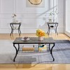 VECELO Set of 3 Coffee Table Sets，2 Tier End Table with Open Storage Shelf for Living Room, Bedroom - 2 of 4