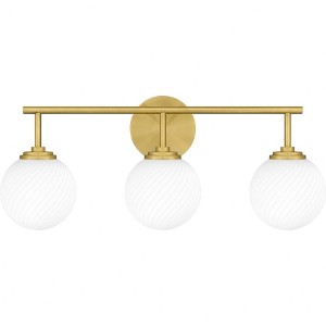 Quoizel Lighting Eloise 3 - Light Vanity in  Aged Brass - 1 of 4