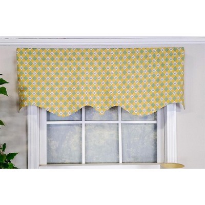 Spring Green Checkered Cotton Window Valance 50" x 17"