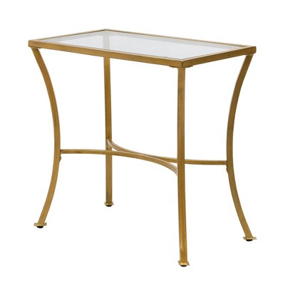 Palin Glass Top Accent Table Antique Gold - Carolina Chair & Table