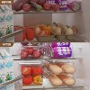 2 Pack Automatic Rolling Egg Container for Refrigerator, Clear Plastic Egg Dispenser with Removable Inner Tray - 4 of 4