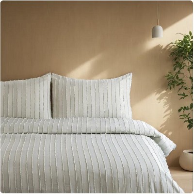 WiKineon Style Quilt Cover Set, Cut Flower Quilt Cover, Tufted Quilt Cover Three-piece Set, One Quilt Cover And Two Pillowcases,Queen Size