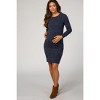 Pinkblush PinkBlush Heather Navy Suede Elbow Patch Sleeve Maternity Dress - 4 of 4