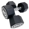 Naysaye Dumbbell Set of 2 20LBS Octagonal with Chrome Plated Contour Knurled Handle High End RPE Material for Home Gym, Silver, 12"*5"*5" - 4 of 4