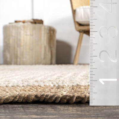 Natural Jute Flat Woven Handmade 6' x 9' Area Rug with Tassels
