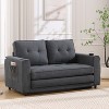 3-in-1 Convertible Futon Sofa Bed, Brown Space-Saving Daybed - 2 of 4
