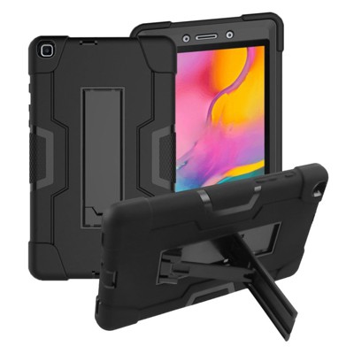 Valor Symbiosis Hard Dual Layer Plastic TPU Cover Case w/stand/Holster For Samsung Galaxy Tab A 8.0 (2019) - Black