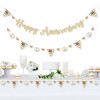 Big Dot of Happiness We Still Do - 50th Wedding Anniversary - Letter Banner Decor - 36 Cutouts & No-Mess Real Gold Glitter Happy Anniversary Letters - 2 of 4