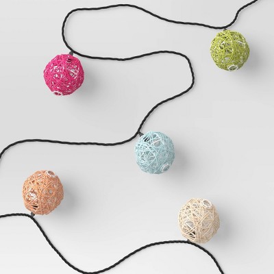10ct Incandescent Mini Lights with Spun Cotton String Globes - Opalhouse&#8482;