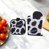Unique Bargains Oven Mitts and Pot Holder Cow Print Polyester Closed Cell Foam Black White - 4 of 4