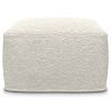 NicBex Large Square Boucle Pouf Ottoman Footstool for Living Room, Bedroom, Ivory - 2 of 4