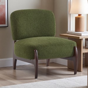 25.5" Boucle Modern Lounge Chair with Wide Cushions - 1 of 4