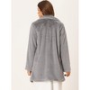 Allegra K Women's Lapel Collar Faux Fur Fuzzy Winter Long Overcoat with Pockets - 4 of 4