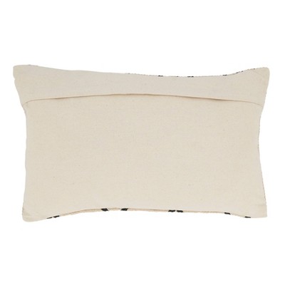 Natural Cotton Chevron Design Oversize Lumbar Throw Pillow