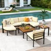 FIONECA Modern Outdoor Sectional Sofa Set with Cushions ¨C Patio Conversation Seating Group for Backyard, Garden, Beige - 2 of 4