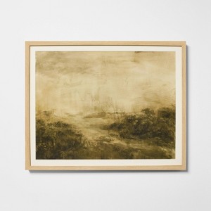 24"x30" Abstract Green Tone Landscape Wall Art - Threshold™ designed with Studio McGee - 1 of 3