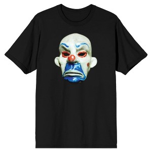 Men's Batman Black T-Shirt, Joker Mask - 1 of 1