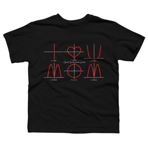 Boy's Design By Humans I Love You Mom Math Equations By WatercolorFun T-Shirt - 1 of 2