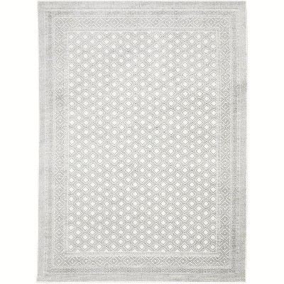 Oriental Weavers Montecito 094W8 White/ Grey Indoor Area Rug - 5'3" x 7'6"
