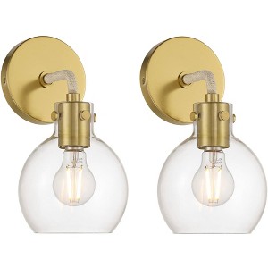 Possini Euro Design Possini Euro Wicander 11 1/4" High Antique Brass Wall Sconce Set of 2 - 1 of 4