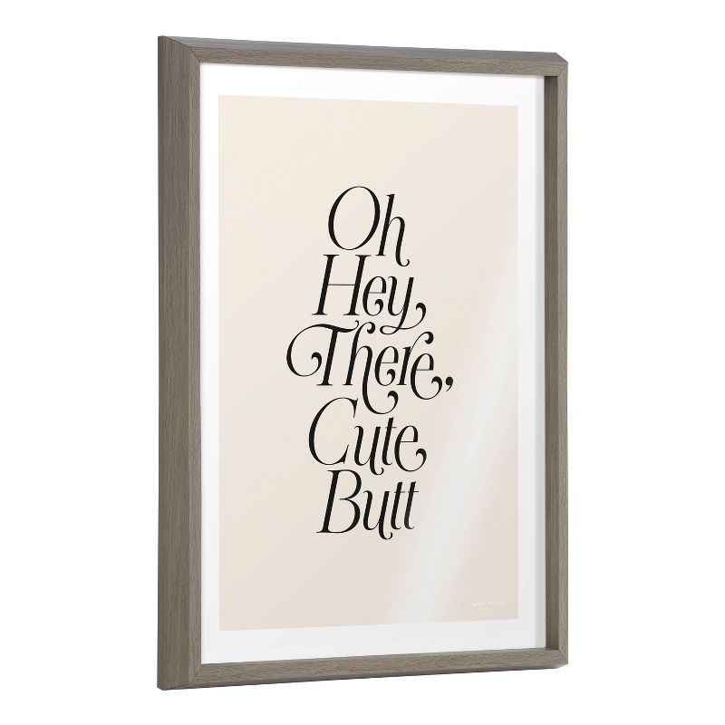 18&#34; x 24&#34; Blake Nice Butt Framed Printed Glass Gray - Kate & Laurel All Things Decor: UV-Resistant, Easy Hang, Modern Quote Wall Art, 1 of 8