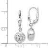 Black Bow Jewelry Diamond Cut Dangle Charm Lever Back Earrings in 14k White Gold - 4 of 4