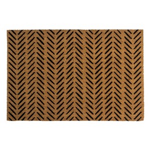 Fishbone Indoor/Outdoor Coir Doormat Black/Natural - Entryways - 1 of 3