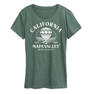 Women's - Instant Message - California Napa Valley Hot Air Balloon Short Sleeve Graphic T-Shirt - 1 of 4