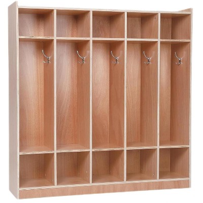 Coat Locker Cabinet with Wheels for Classroom & Daycare, 80lb Smooth Glazed Surface Cubby