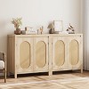 Jojoka Buffet with Storage Rattan Cabinet,Coffee Bar Console Table with Doors and Shelves for Living Room - 4 of 4