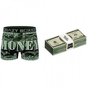 Mens Crazy Boxers Money Dollar Signs Boxer Briefs in Benjamins Stack Box - 1 of 4