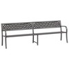 vidaXL Twin Patio Bench 96.9 in. Gray Steel - 2 of 4