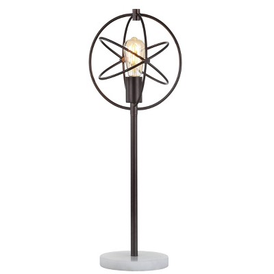 26.5" Metal Atomic Caged Edison Bulb Table Lamp (Includes LED Light Bulb) Black - JONATHAN Y