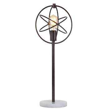 26.5" Metal Atomic Caged Edison Bulb Table Lamp (Includes LED Light Bulb) Black - JONATHAN Y