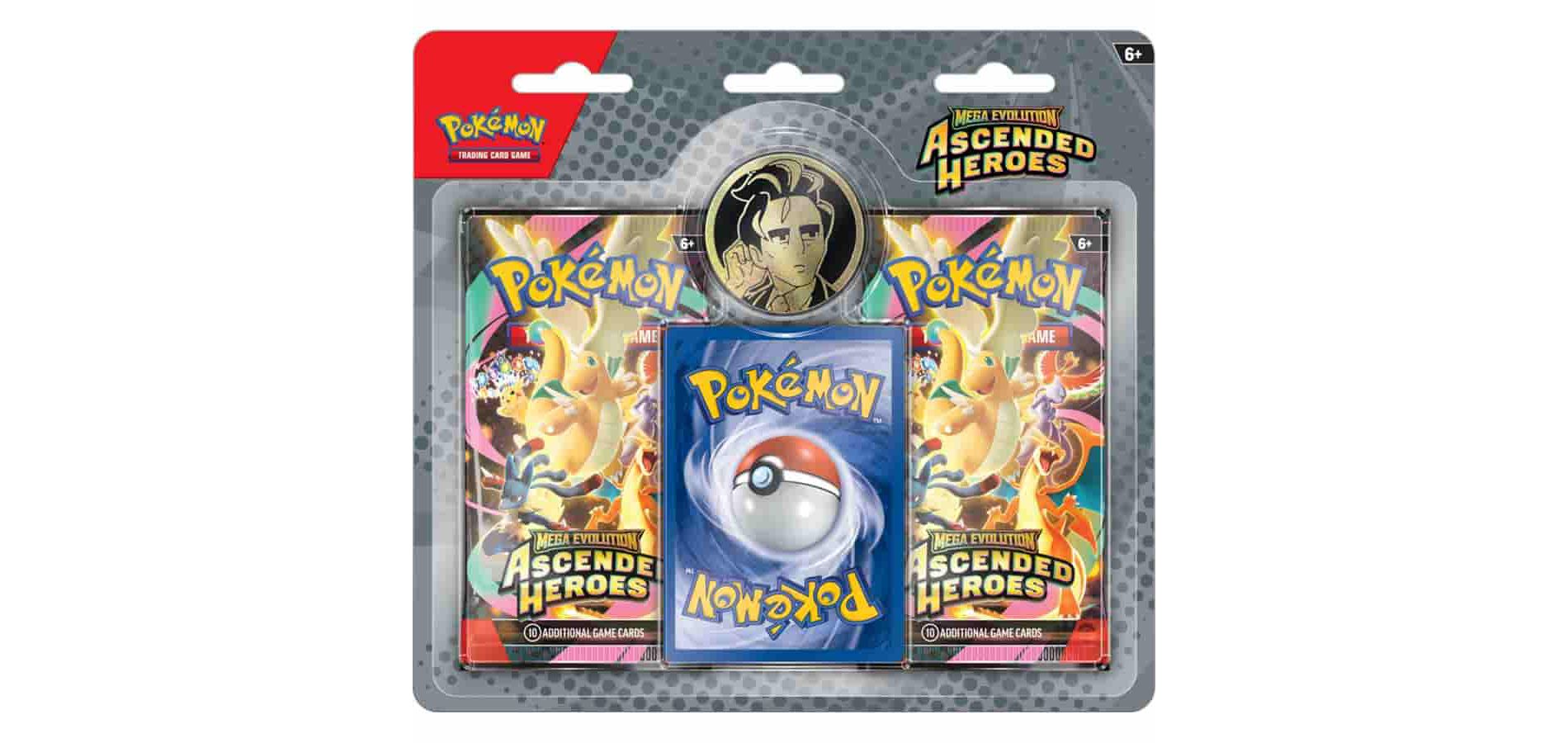 Pokemon TCG Trading Card Game Mega Evolutions Ascended Heroes 2 Packs, 1 Promo Card and one Coin (Larry's Komala)