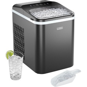 ICEMAN Compact Countertop Pebble Ice Machine, Makes 26 lbs/Day with Ice Scoop and Basket - Black - 1 of 4