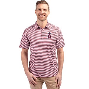 Los Angeles Angels Cutter & Buck Virtue Eco Pique Stripe Recycled Mens Polo - 1 of 1